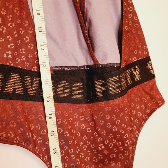 New Savage X Fenty maroon red animal print halter bodysuit size small - Picture 12 of 12